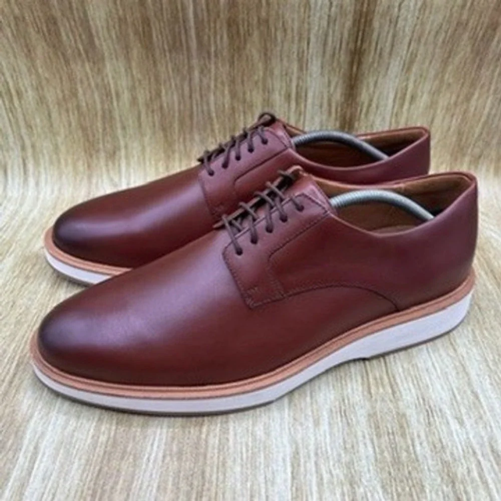 Allen Edmonds Benson Derby Men's Size 11 D Chili Leather Plain Toe Wedge 7797